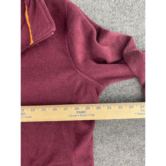 Woolrich Fleece Jacket Women's Medium Dark Red Full Zip Fleece Pockets Mock Neck - Picture 3 of 5